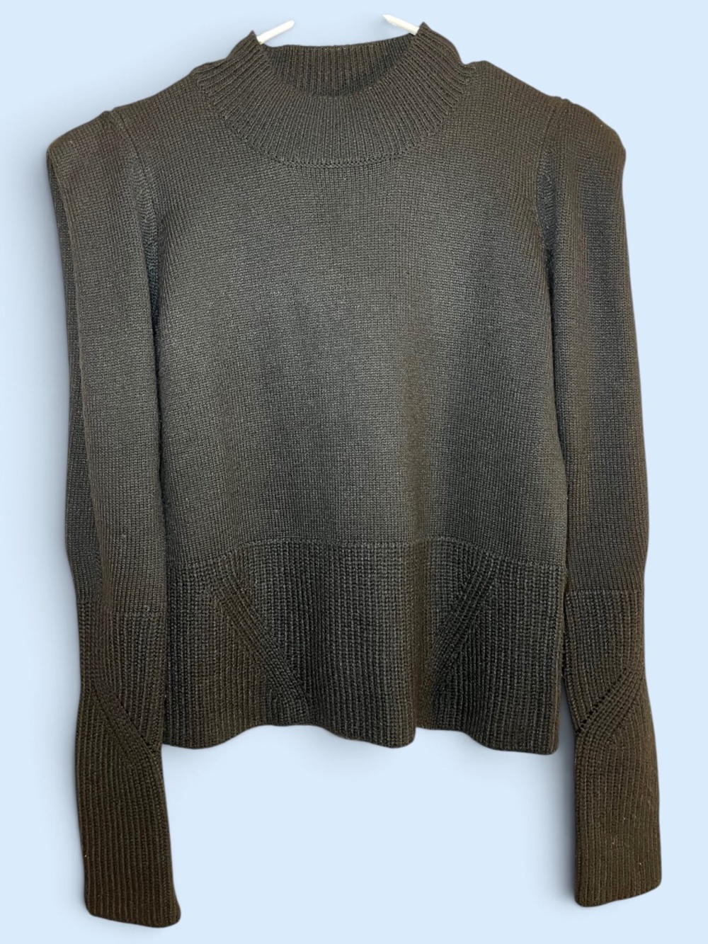 Fate Black Mock Neck Extended Shoulder Sweater Size Small